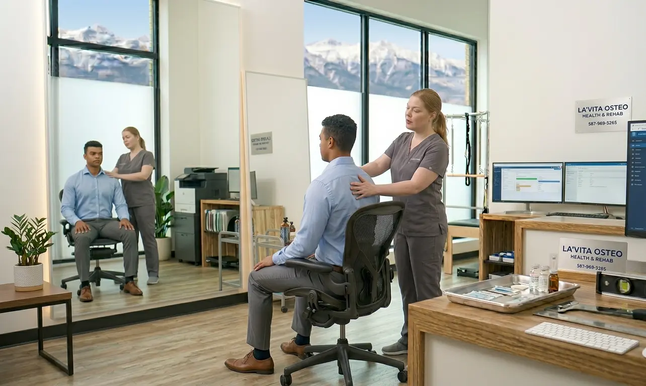 Posture correction for office workers in Calgary