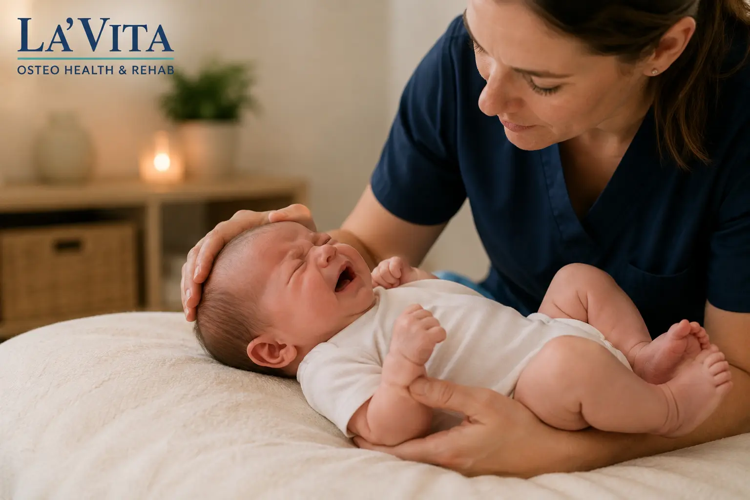 Infant osteopathy for colic helping soothe a crying fussy baby