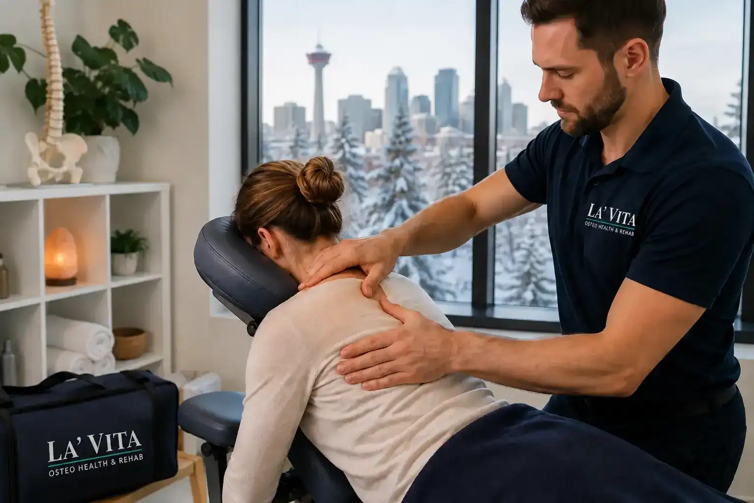 Posture correction assessment for chronic pain on treatment bed
