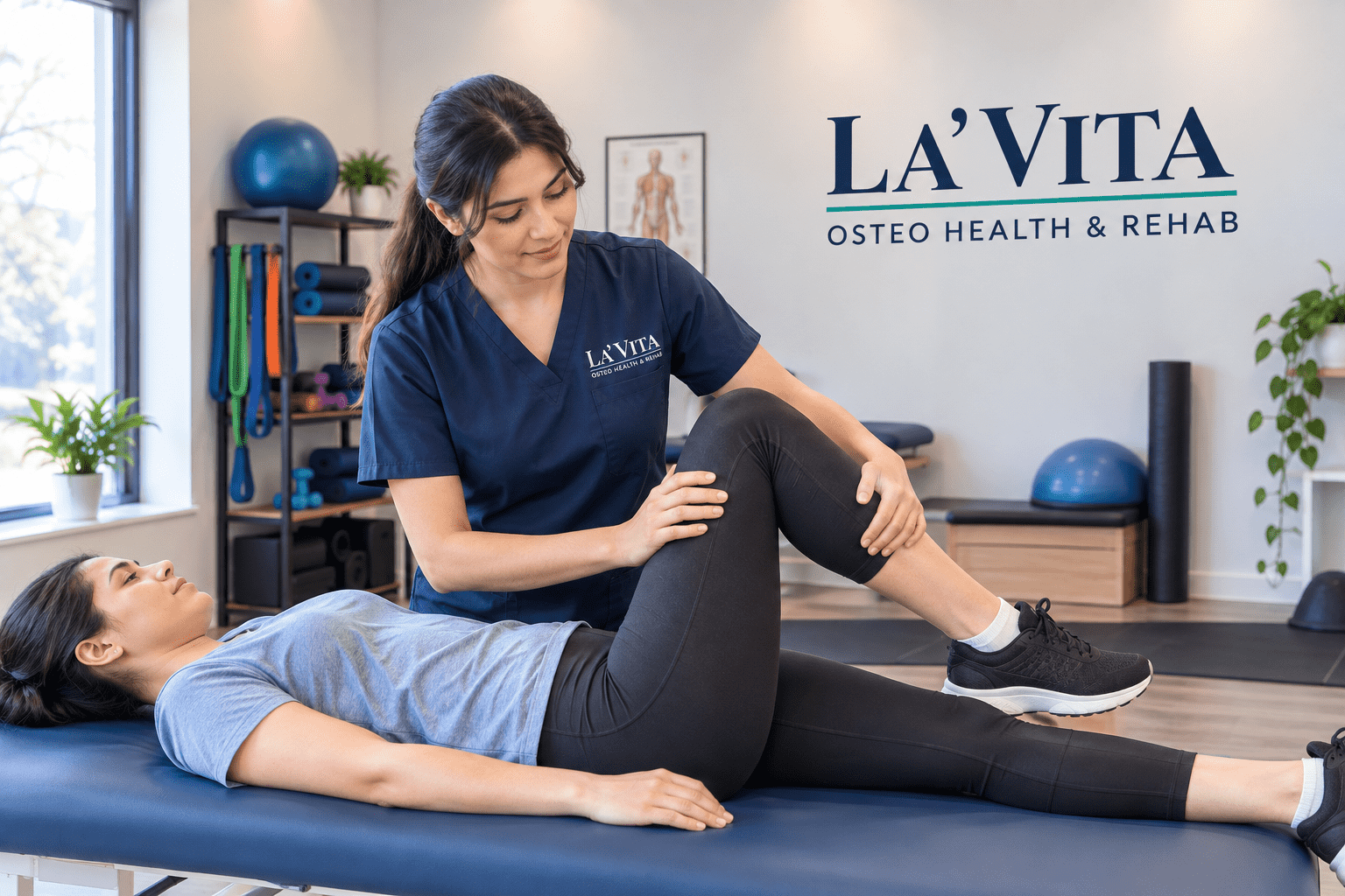 physical therapy session assessment in Calgary at La Vita Osteo